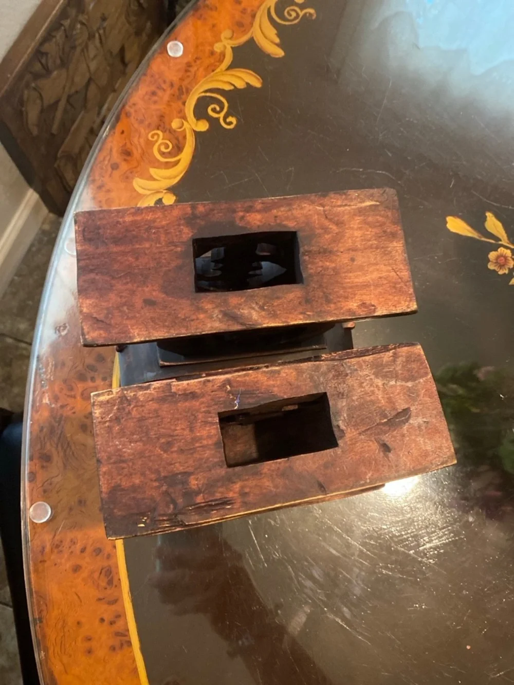 Pair of Ashanti Ghanaian ceremonial small Stools